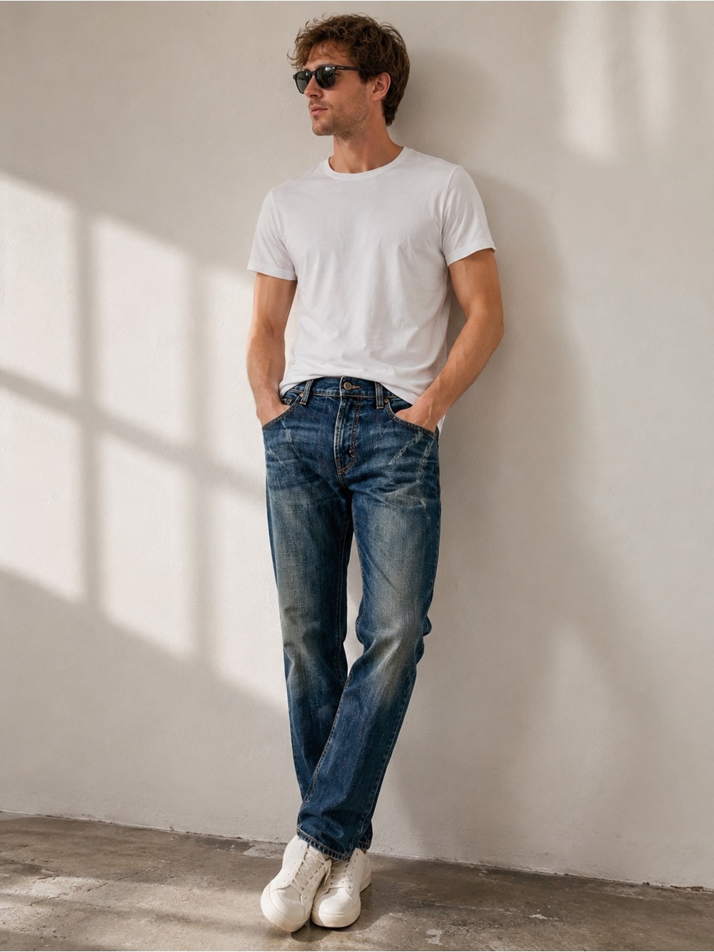 Boss by Hugo Boss Men’s Button Fly‎ Regular Fit Straight Denim Jeans